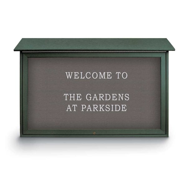 Indoor Enclosed Combo Board, 42"x32", Satin Frame/Burgundy & Forbo
